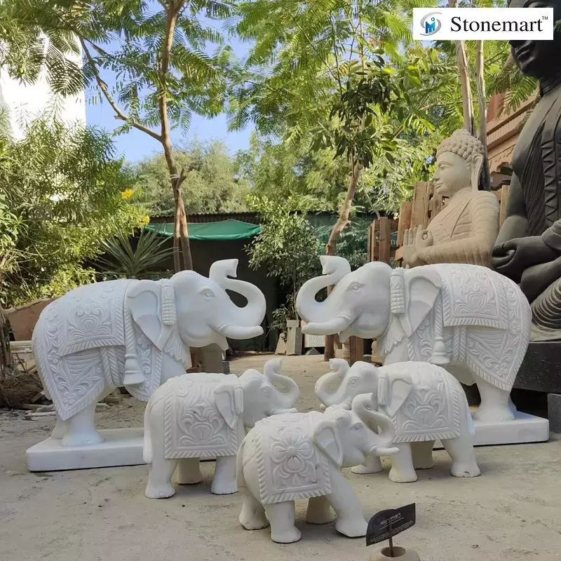 The Significance of White Marble Elephant Statues in Home Vastu for Prosperity